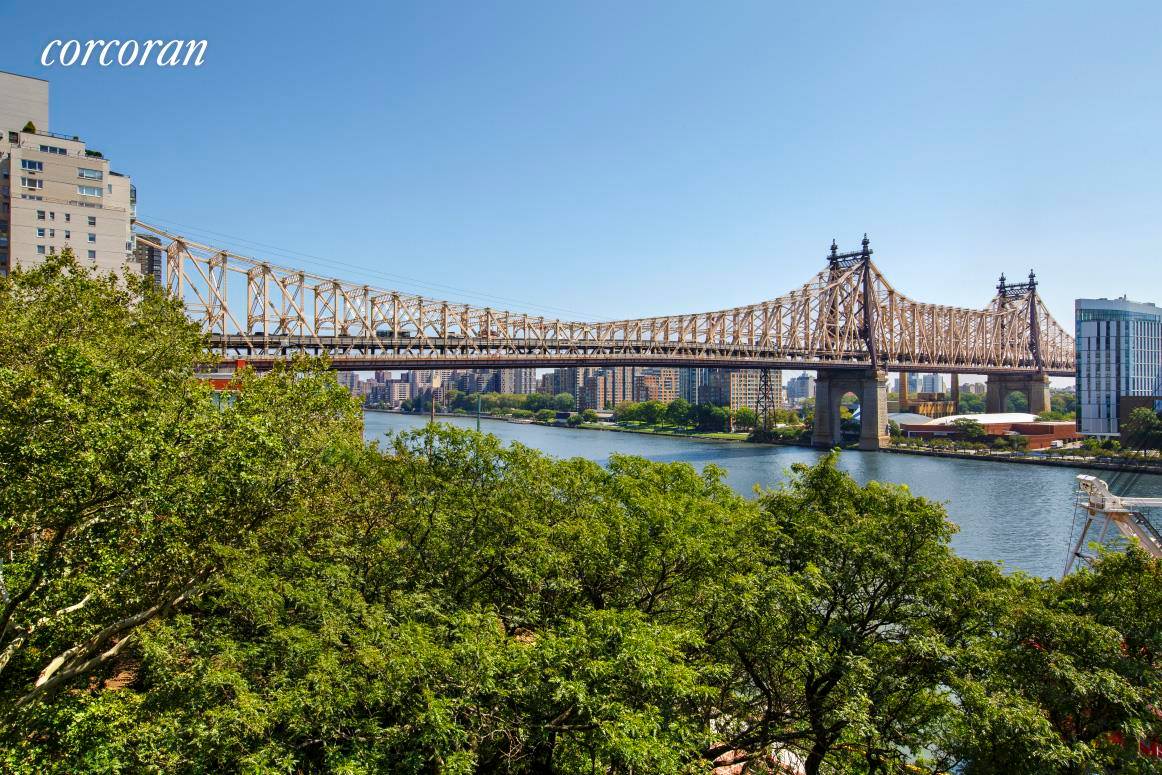 Back on the market ! This gracious corner seven room apartment commands over 60' frontage along the East River.