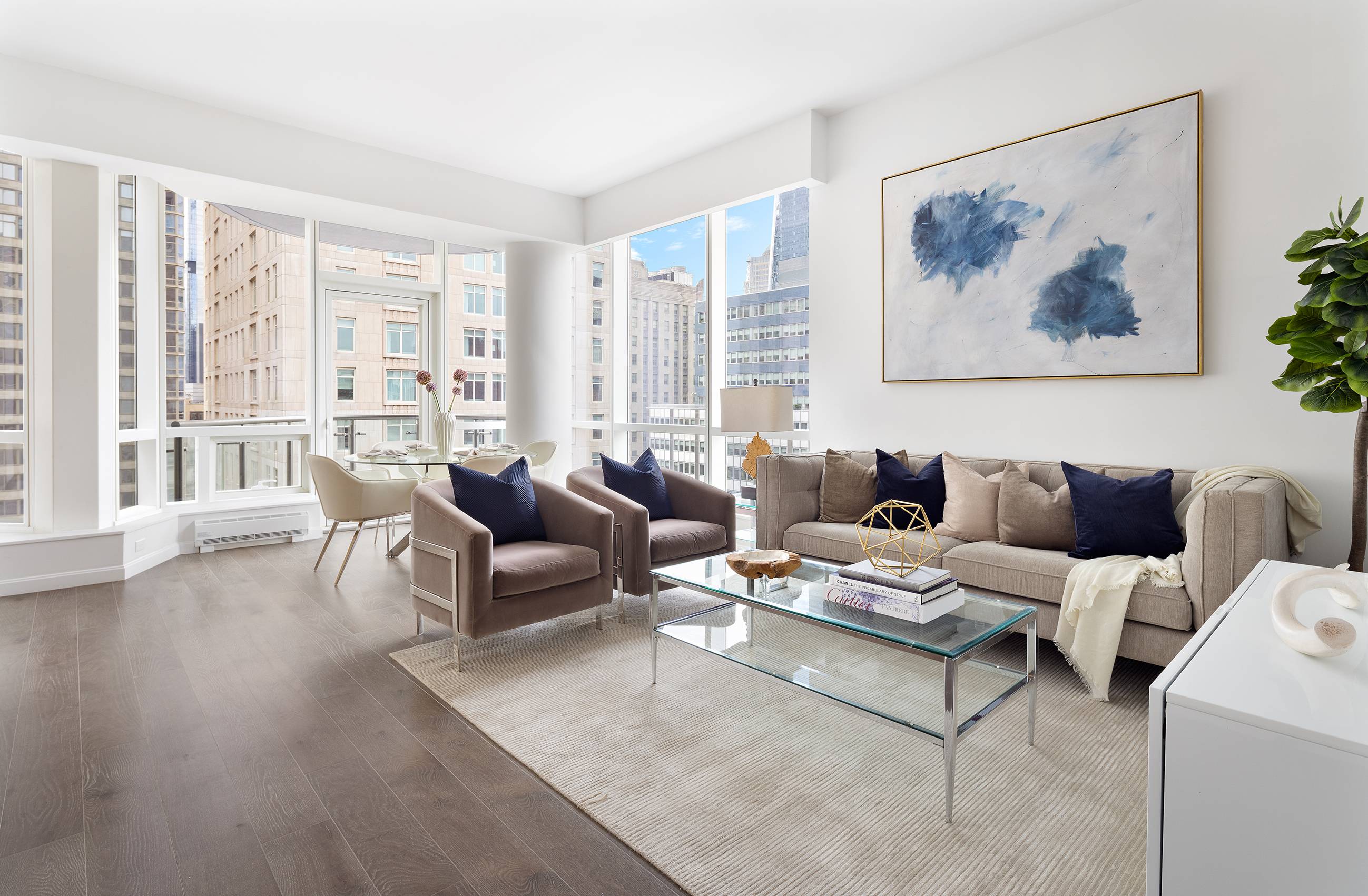 Welcome to this gleaming full floor loft at TriBeCa's newest luxury tower, a stunning 3 bedroom, 3 bathroom home suffused with Lower Manhattan views and northern and southern light.