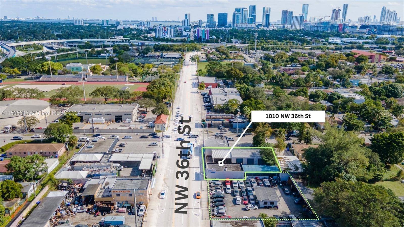 Explore the potential at 1010 1020 NW 36 ST, Miami, with two properties totaling 21, 400 sqft for your automotive business.