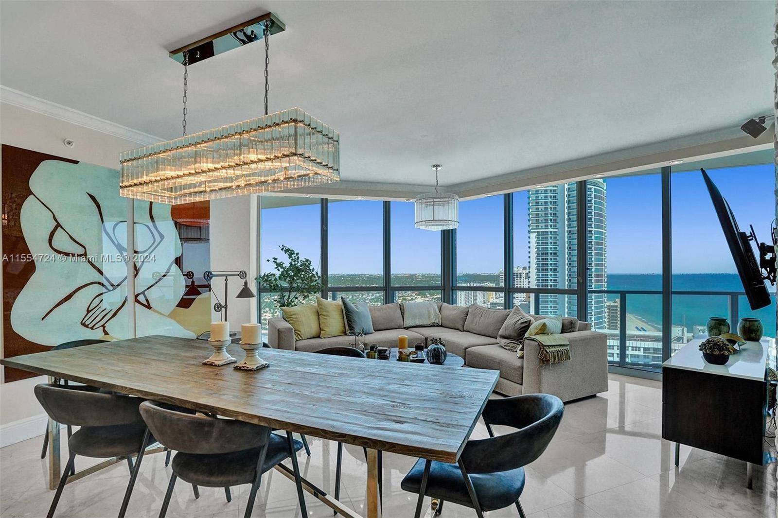 Discover luxury living at its finest in this exquisite high rise condo apartment located in the prestigious Ocean Palms building in Hollywood.