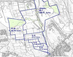 The former Waterford Airport on 189 acres in the IP 1 zone and four additional lots on 139 acre in the R 40 zone are being offered as a master ...