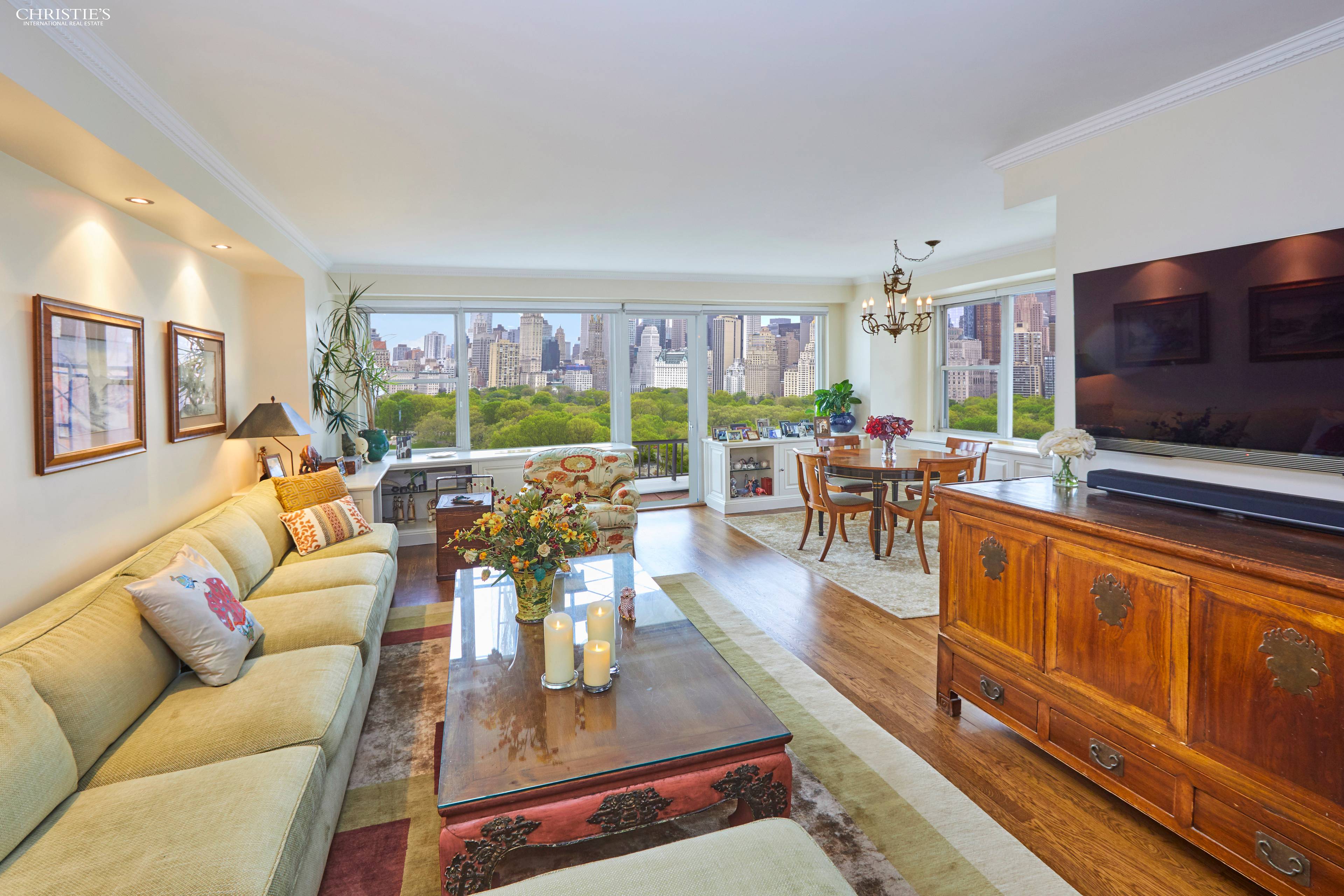 Spacious 2 Bedroom Treasure with Enchanting Views of Central Park This elegant, high floor two bedroom apartment with a magnificent corner terrace, provides the most incredible East and South views ...