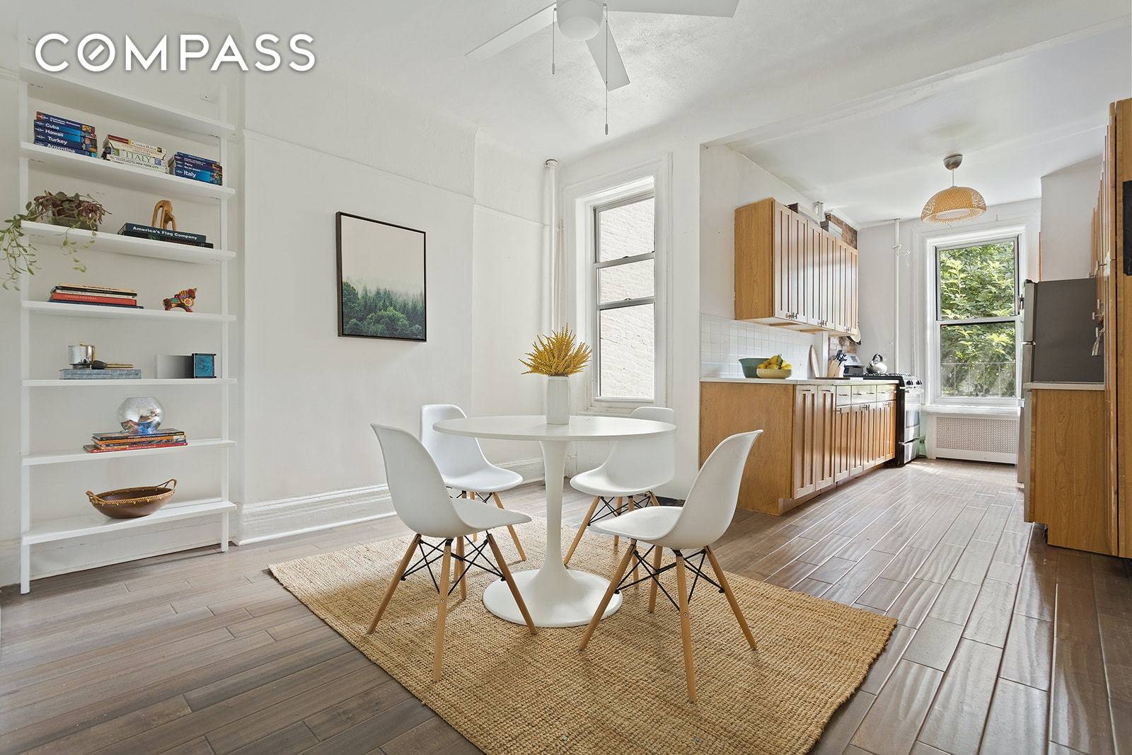 On peaceful Garfield Place in prime Park Slope, this 2BR 1.