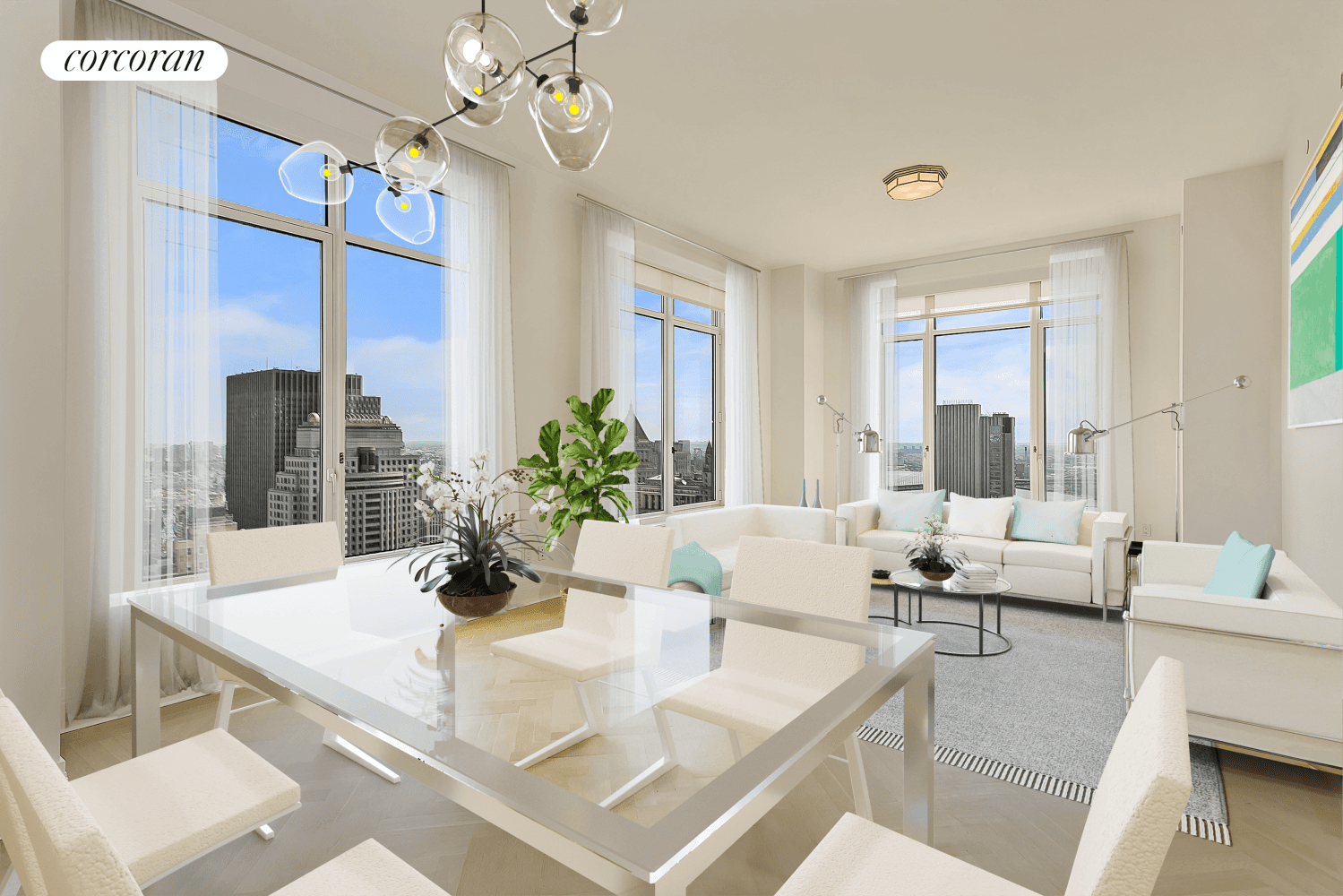 Oversized two bedroom at 30 Park Place, The Four Seasons Private Residences New York Downtown !