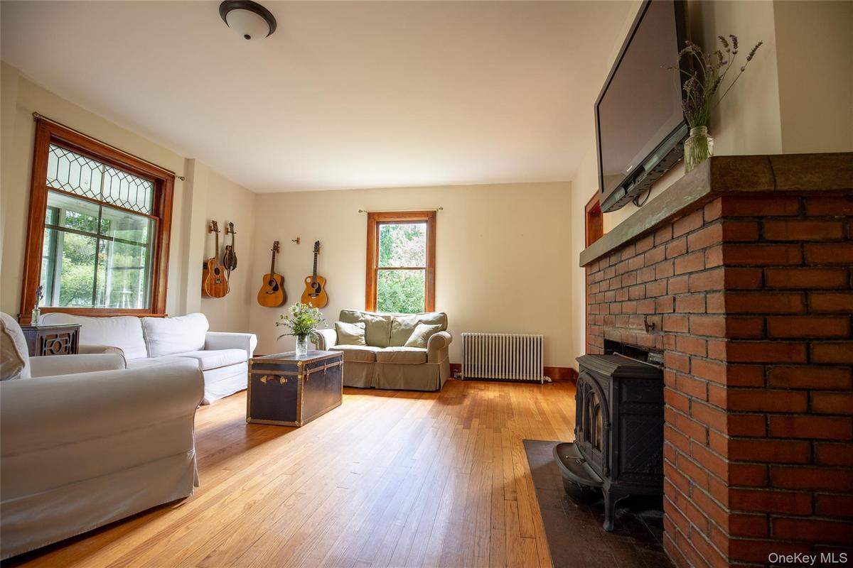 Fireplace, original trim.