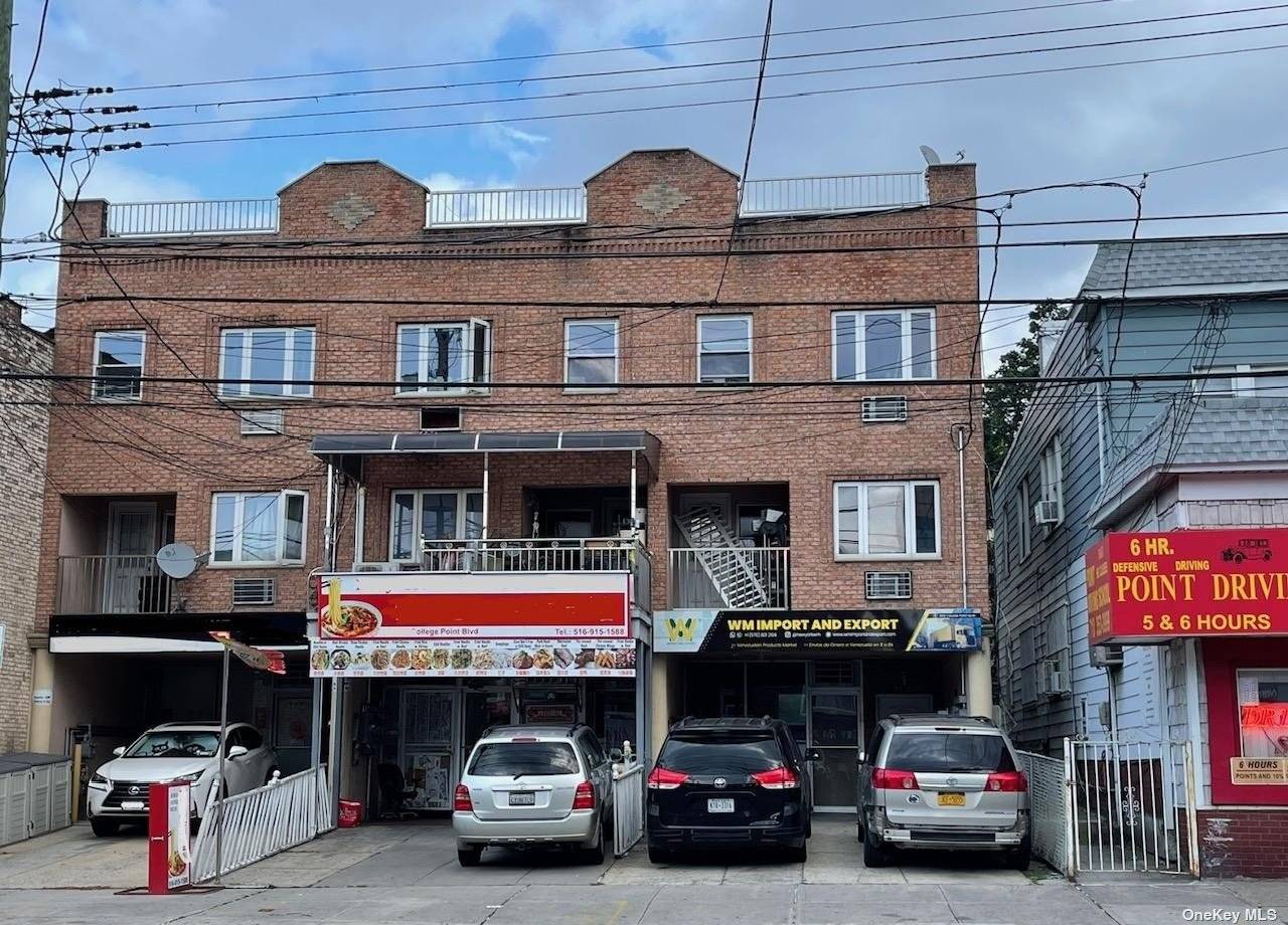 Excellent opportunity, mixed use building in downtown college point with 2 parking spots, 20 Ave, 3 floors plus basement, legal two family plus a storefront, backyard, good condition, 1 floor ...
