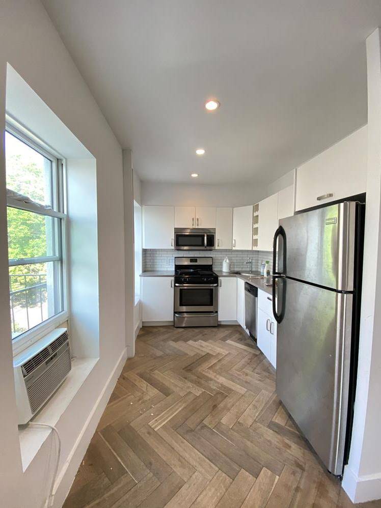 Available June 15 3400 NO FEE 2 bedrooms1 bathroom Newly renovated Gorgeous hard wood floors Located in a private charming brownstone walk up.