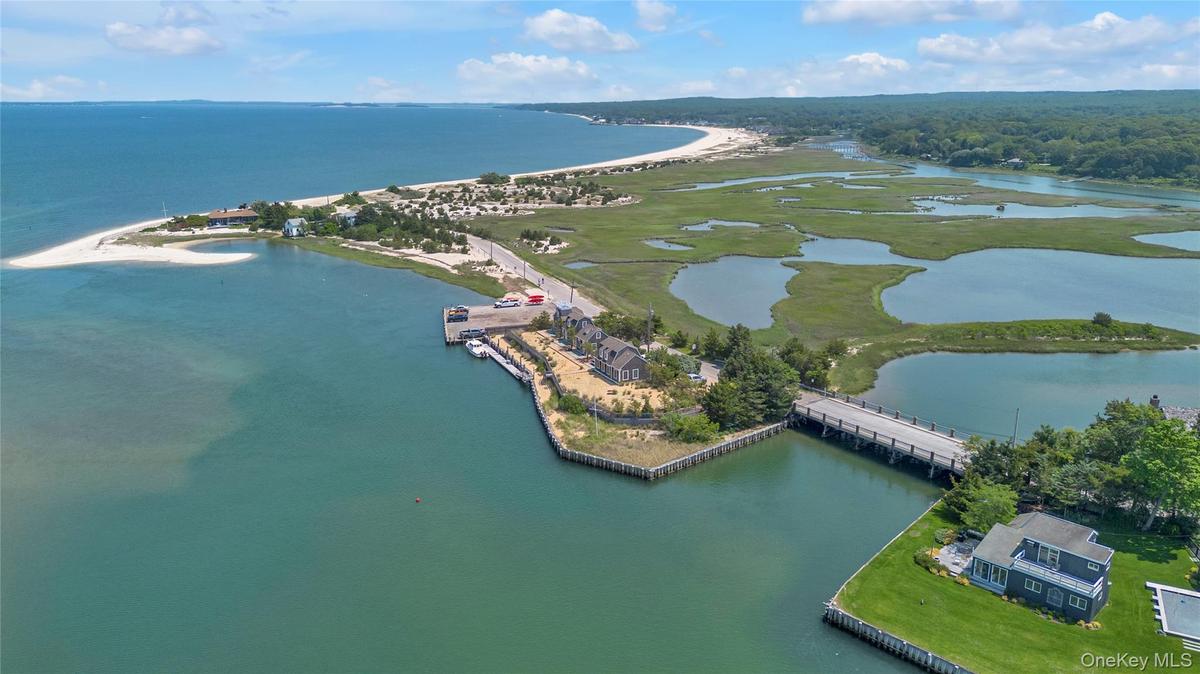 Aerial view of a large body of water
