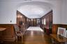 Plaster ceilings leading to dining room