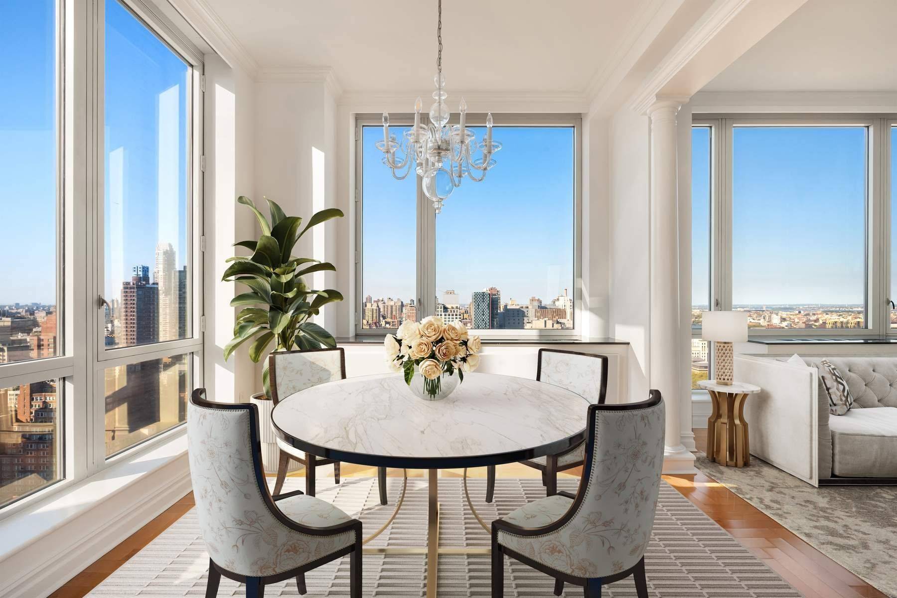 Elegant 3 Bedroom, 3. 5 Bath Corner Residence with Captivating Manhattan Skyline and River Views Experience unparalleled sophistication in this pristine high floor residence, boasting panoramic views of the iconic ...
