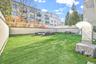 Fenced backyard with an outdoor living space