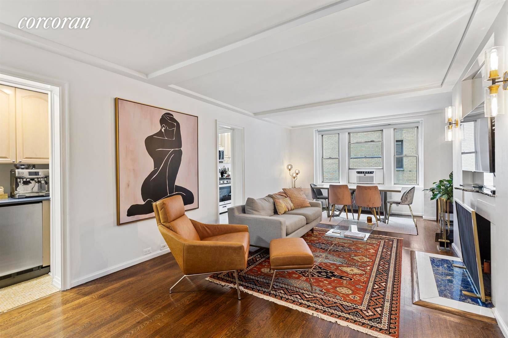 Elegance and classic pre war architecture abound in this stunning oversized one bedroom Condominium home at 59 West 12th Street, 4G.