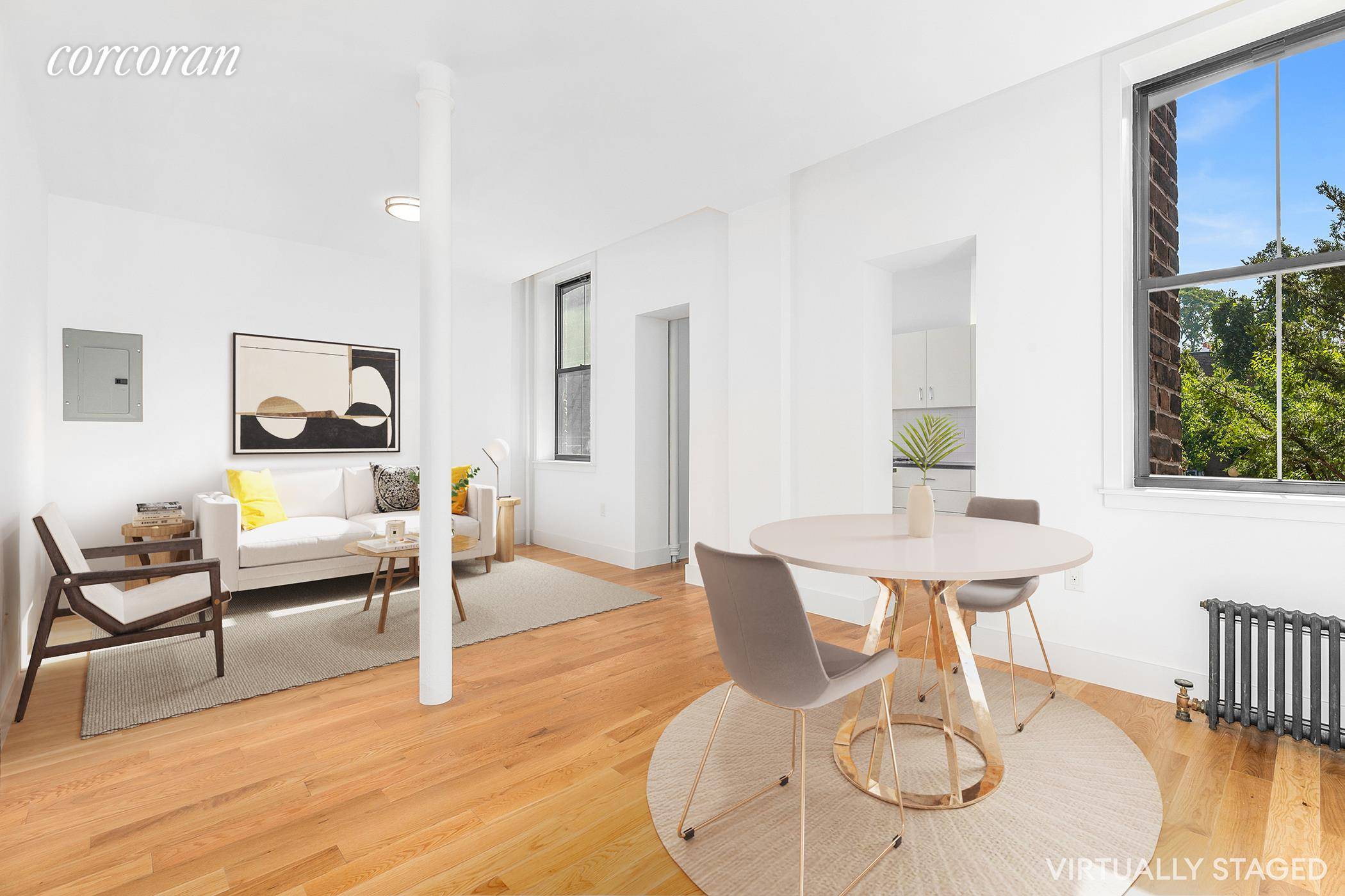 Located in historic Cobble Hill, this two bedroom, one bath condominium has undergone a complete renovation.
