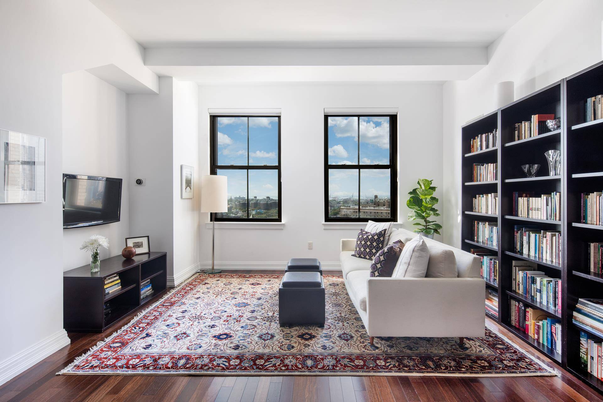Sophisticated living in Brooklyn's most exciting neighborhood awaits in this spectacular two bedroom with home office, two bathroom Fort Greene condominium featuring expansive interiors and breathtaking, wide open views in ...