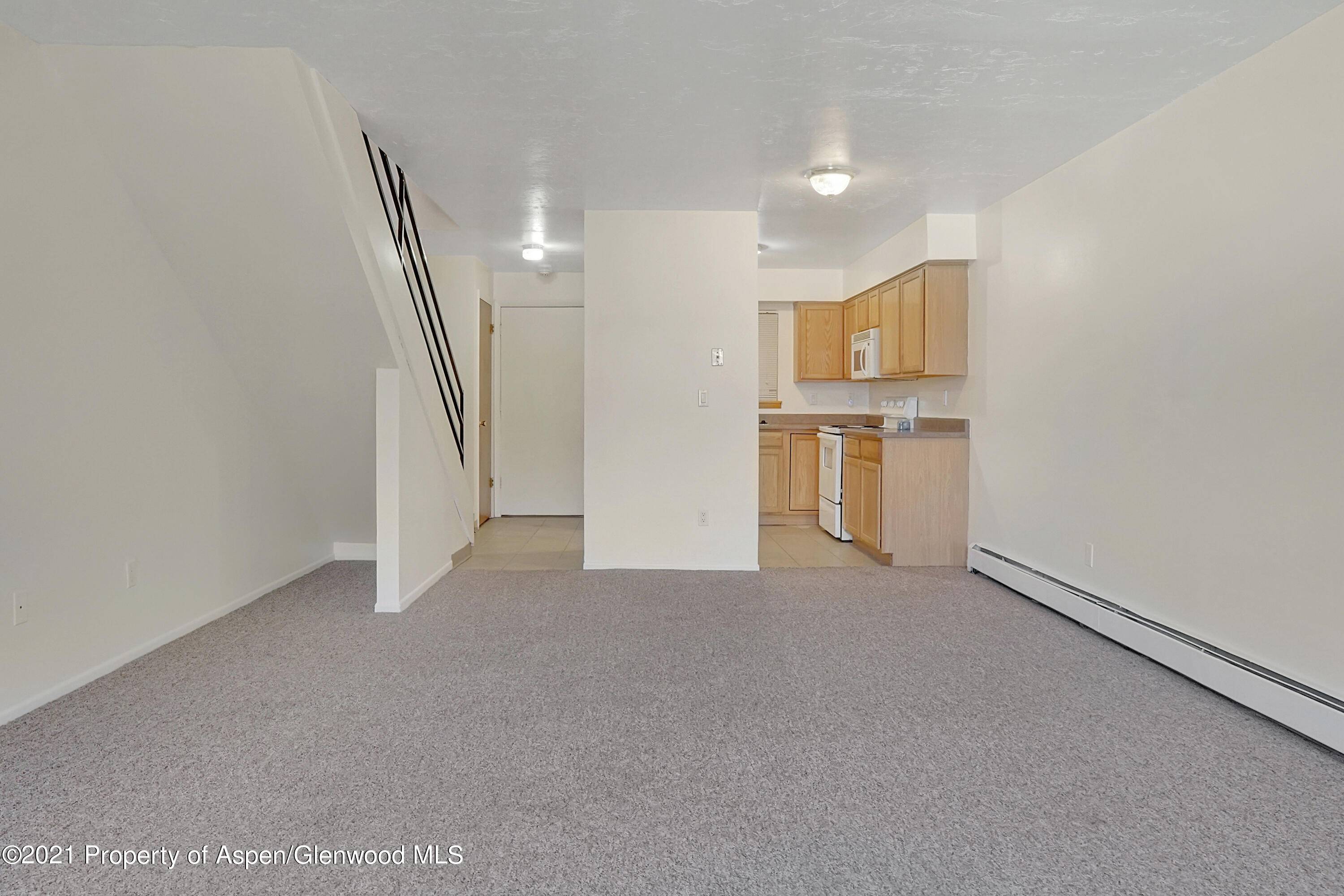 This 879 sq. ft. two story condo is located on the second floor.
