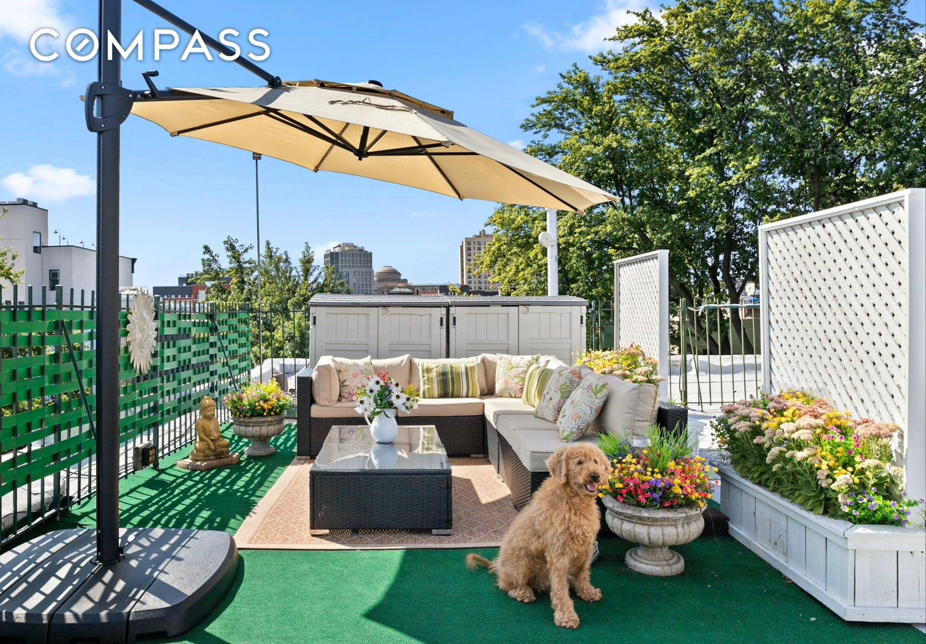 Featuring an expansive rooftop paradise, this radiant two plus bedroom apartment is a rare find.