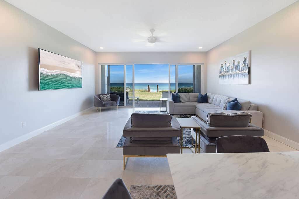 Beautiful oceanfront townhome rental in coveted Highland Beach.