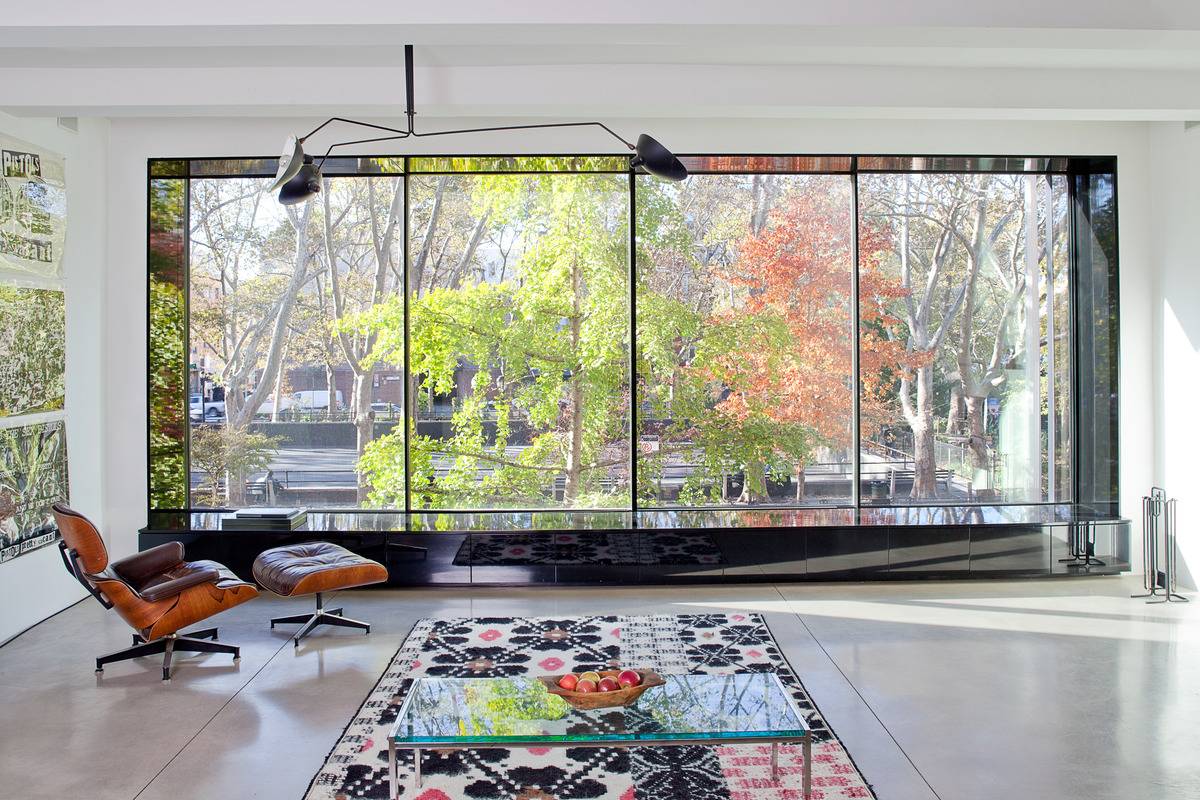 Modern loft living. One of a kind floor through with beautiful park views.