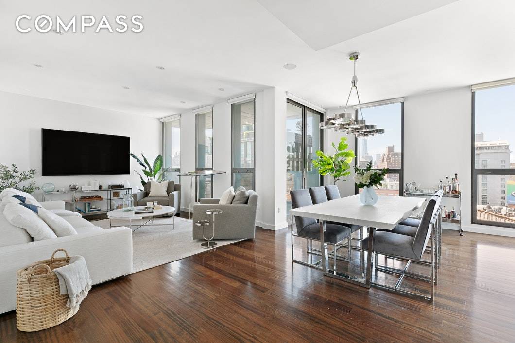 Simply STUNNING... this Light Filled and renovated 3 bedroom with a Private Terrace is perched on the 9th floor above the vibrant cobble stoned and fabled Meatpacking District !