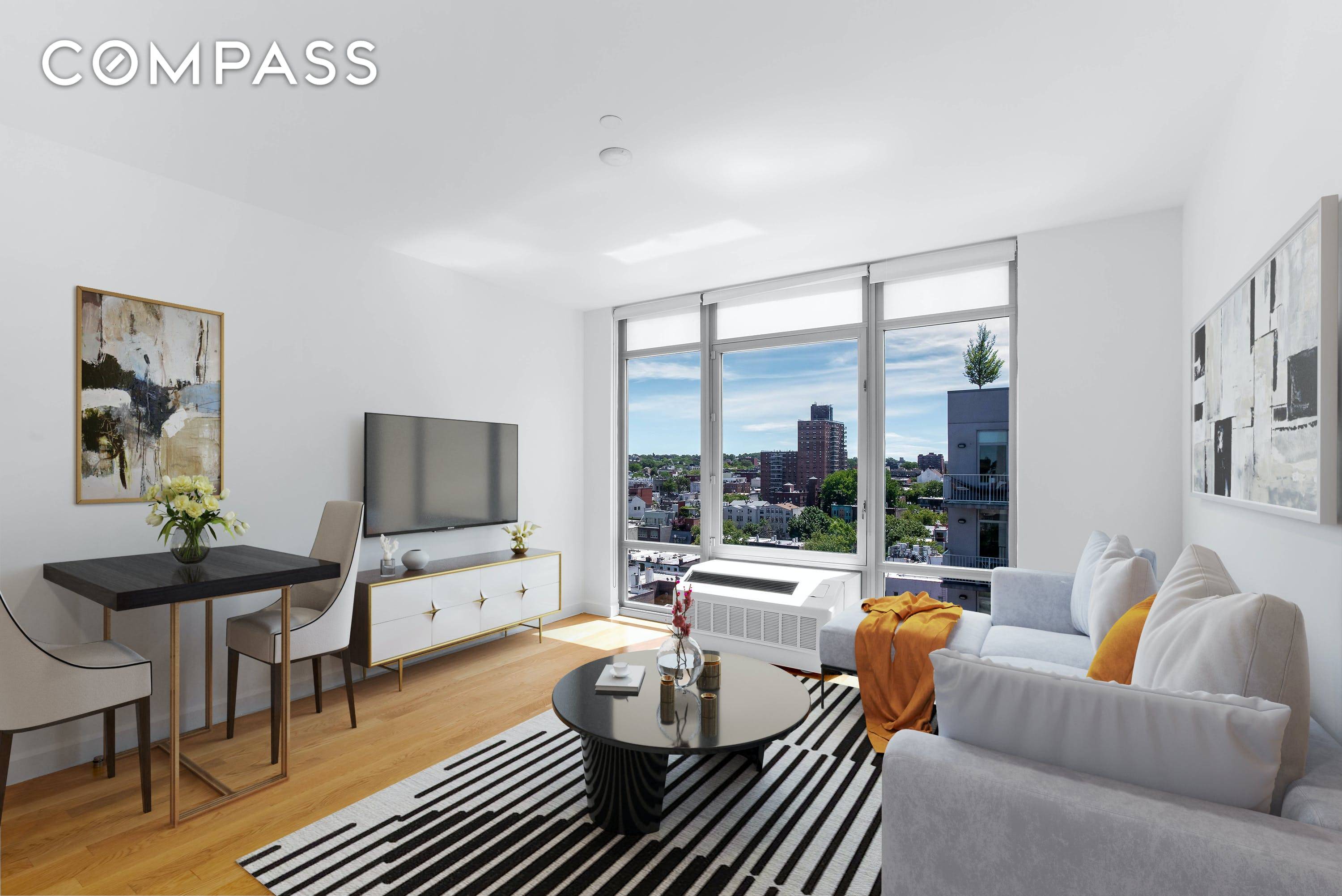 Park Slope The Landmark Large 1BD with Floor To Ceiling Windows, City Views, Gourmet Kitchen with Stainless Steel Appliances, Washer Dryer in a Luxury Doorman Building with Roof Deck, Lounge, ...