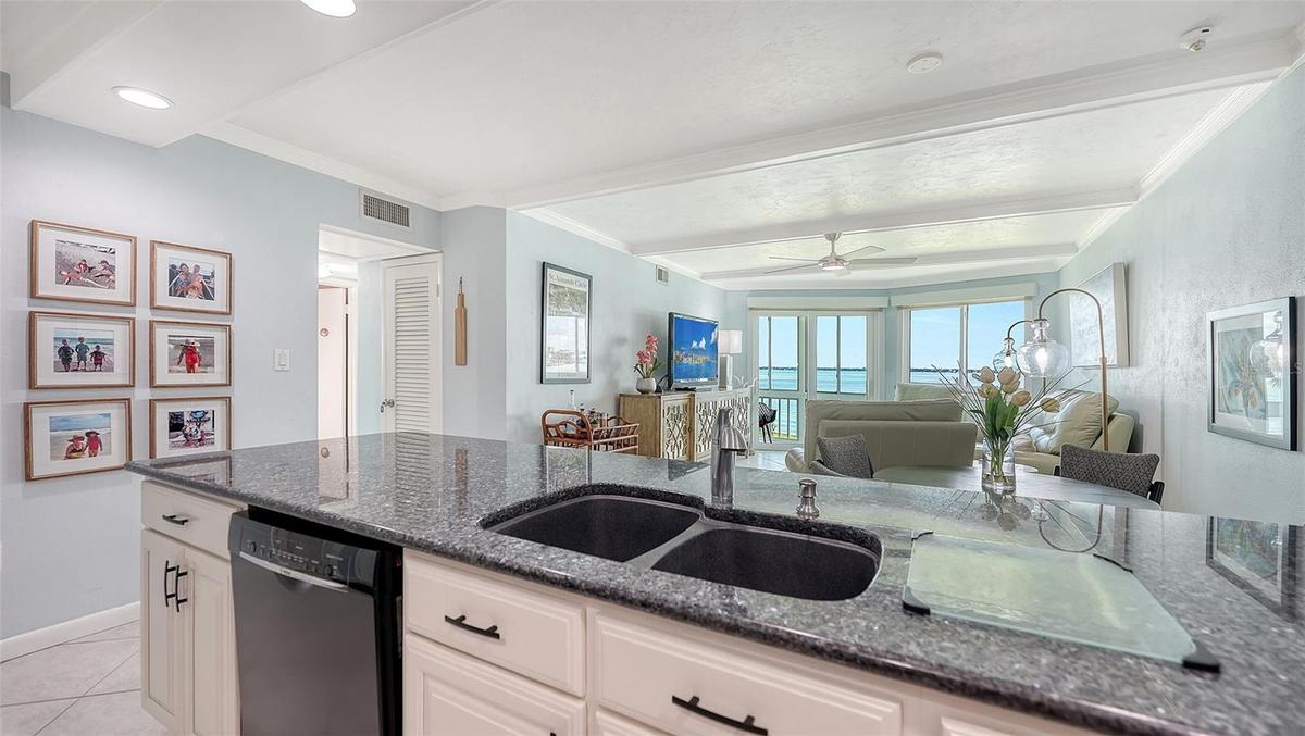 Enjoy the views of the bayfront from the kitchen