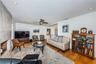 Living room with updated fireplace