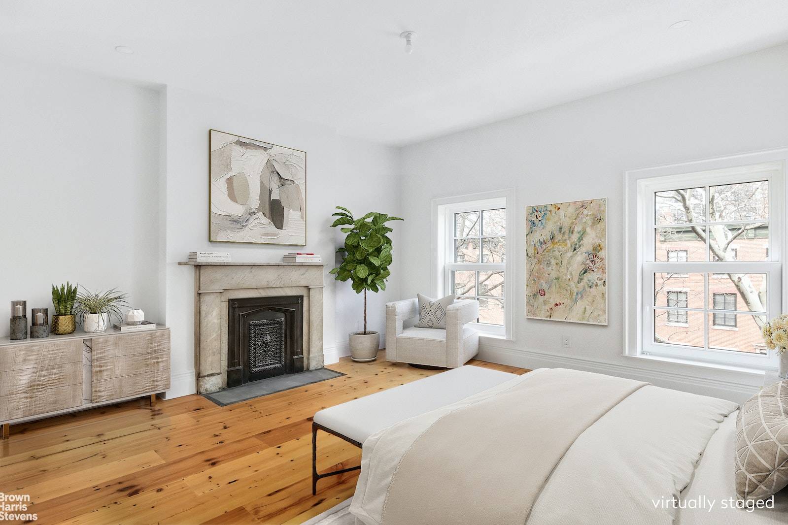 Just renovated, this brownstone upper duplex apartment, with ultra high end finishes, on a landmarked Boerum Hill block, leaves the rest of the competition gasping for air.