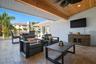 Covered patio with TV