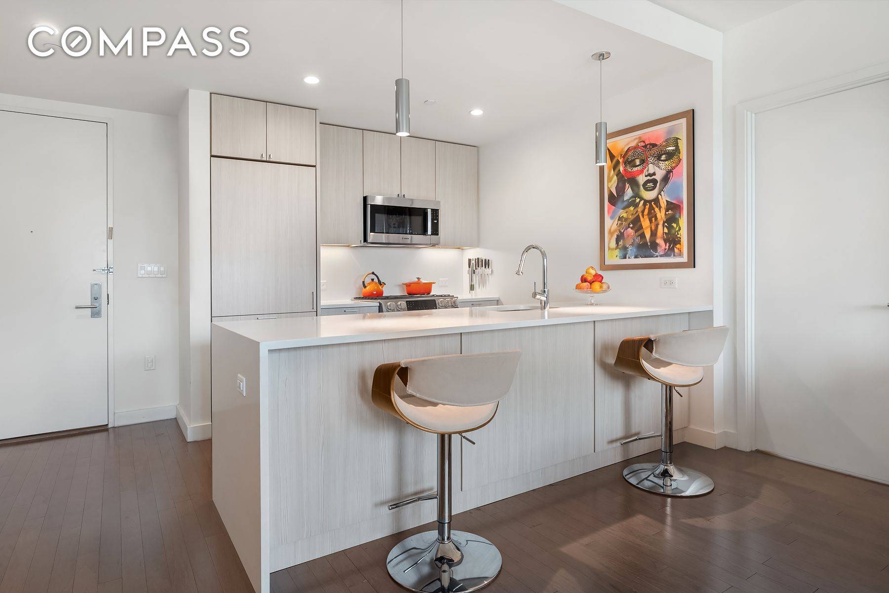 New to the market, spacious 2BR 2BA condo with storage and tax abatement overlooking Manhattan from picture windows in every room plus a 125 sq ft.