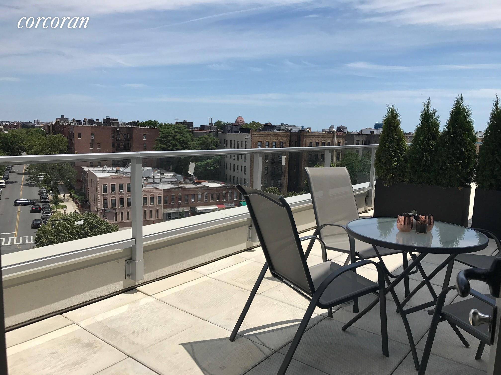 No Fee 2 Months FreeSunny, south facing one bedroom with private terrace in amenity building located at Prospect Park and B Q S trains.