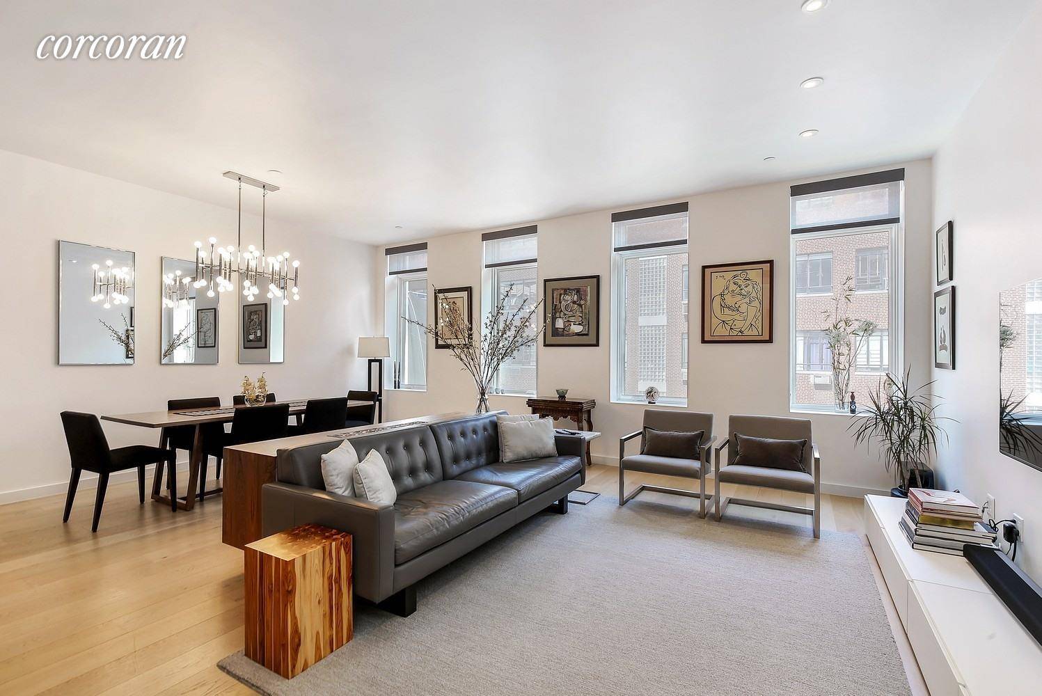 Spectacular sprawling Tribeca full floor 1550 sq ft 2BR 2BTH loft at 77 Warren Street an intimate 4 unit boutique condominium with architecture and interiors by Andre Kikoski.