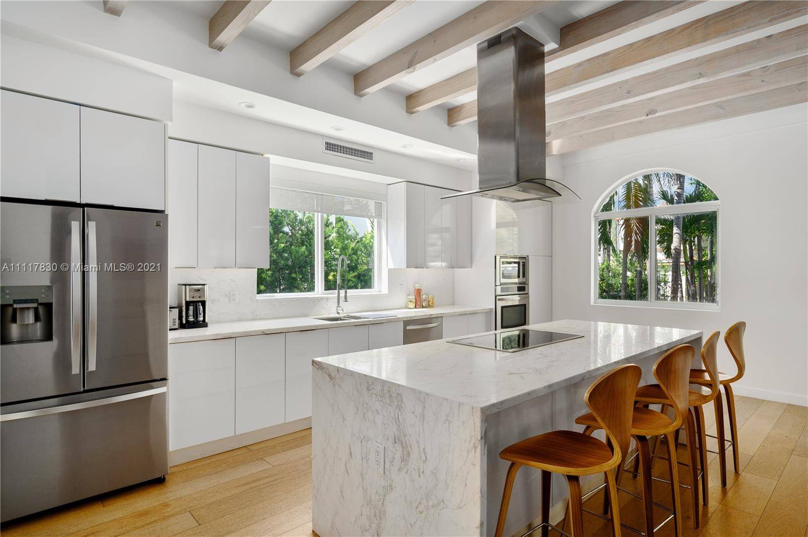 Brand new construction two story Miami Beach estate features 3, 817 square ft of comfortable living space, high end finishes, white oak floors and state of the art appliances.