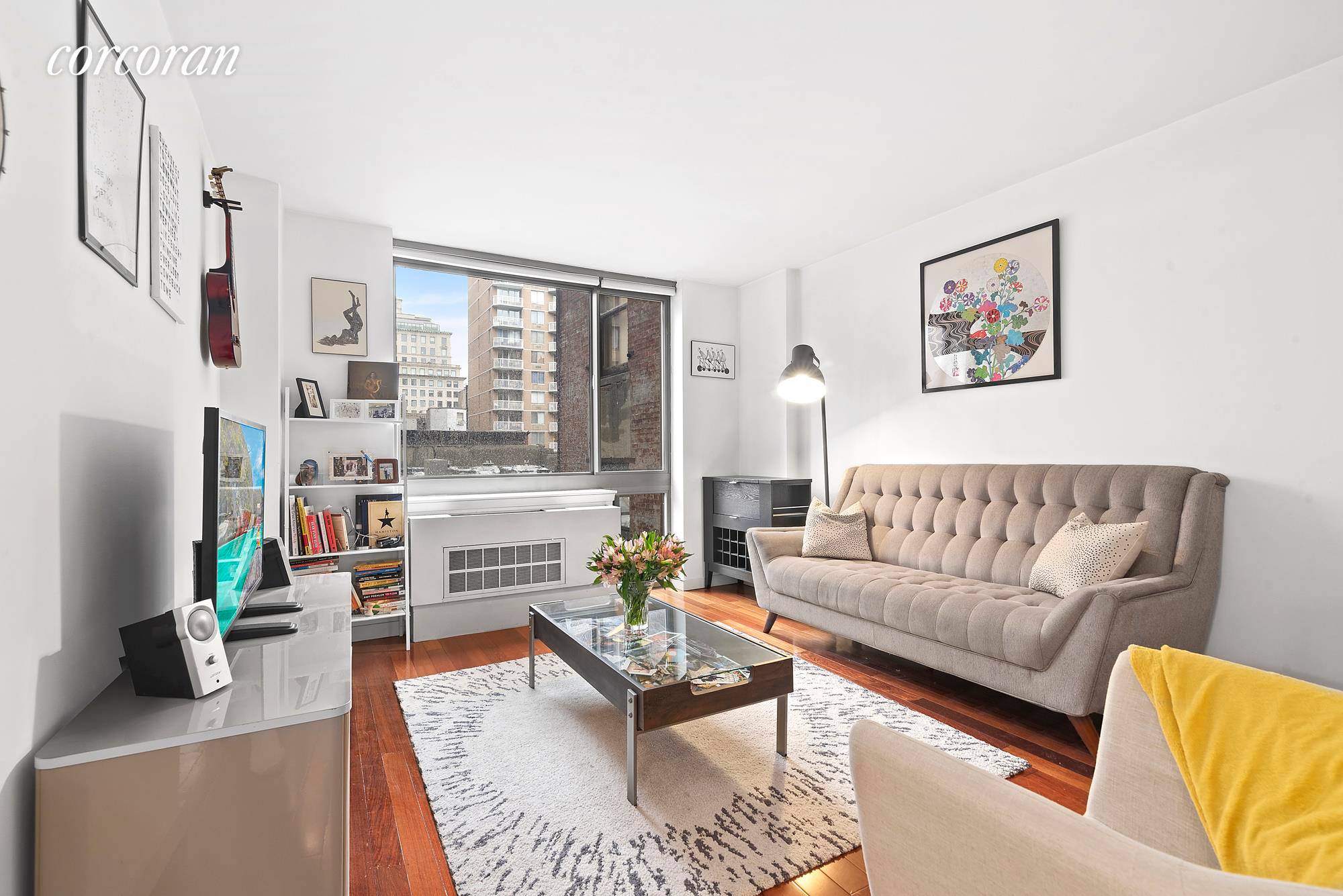 Make your home in this stylish and serene 1 bedroom at the ideally located Crossing 23rd condominium.