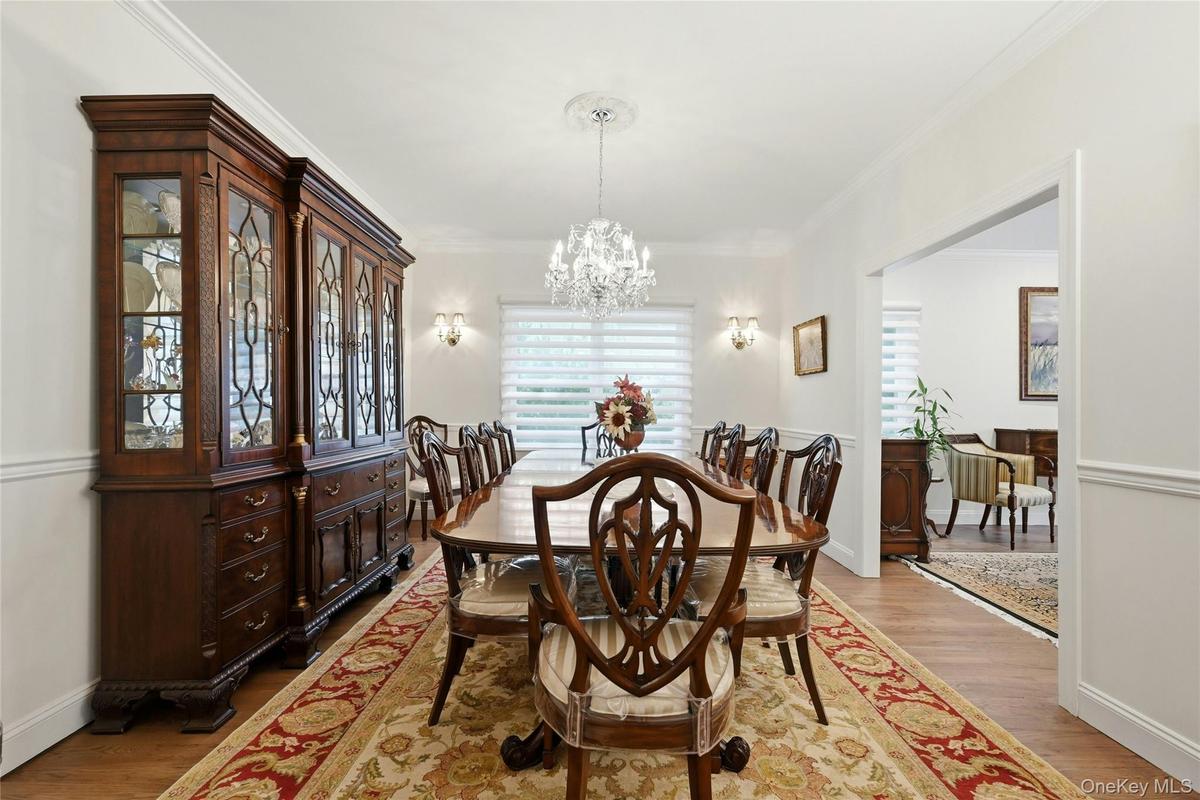 Formal dining room with chandelier