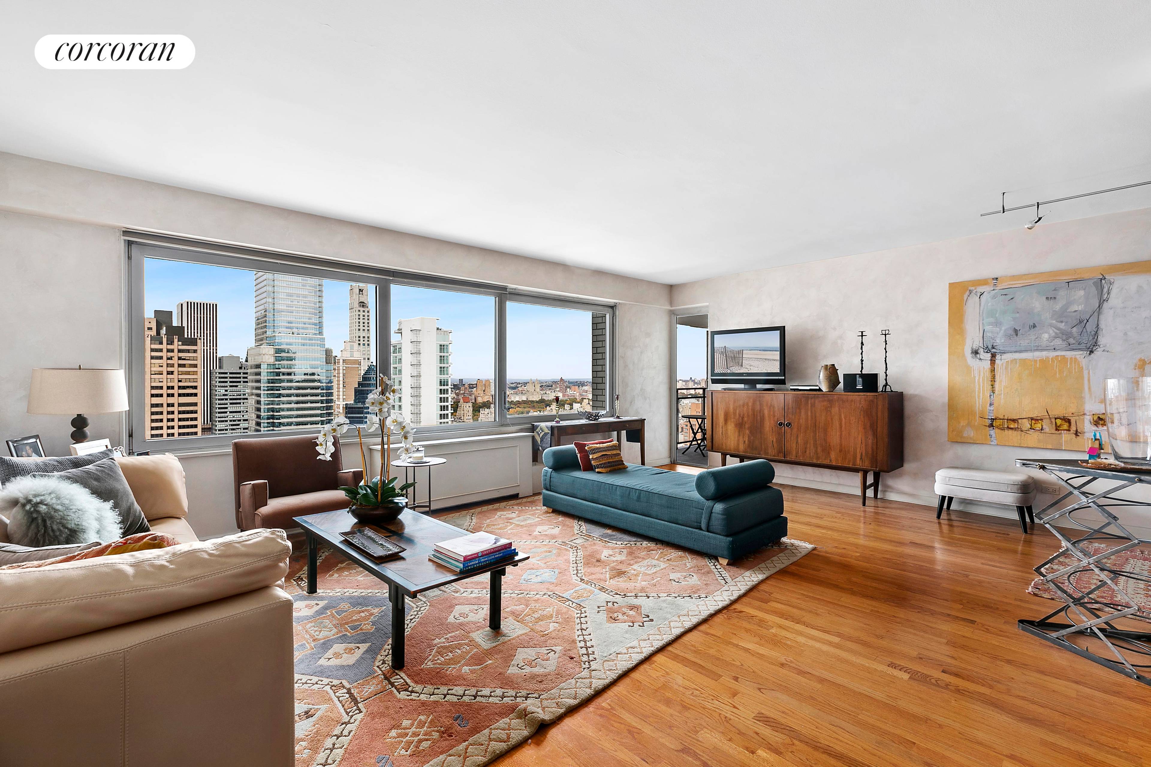 303 East 57 Street 42C, beautifully renovated 1 bed 1 1 2 bath apartment with spectacular open skyline and Central Park views.
