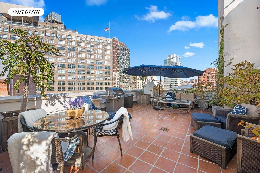 Welcome to 11 Vestry, a breathtaking three story, four bedroom, three bathroom 3, 300 square foot Penthouse with five outdoor spaces located in Tribeca's Historic District.