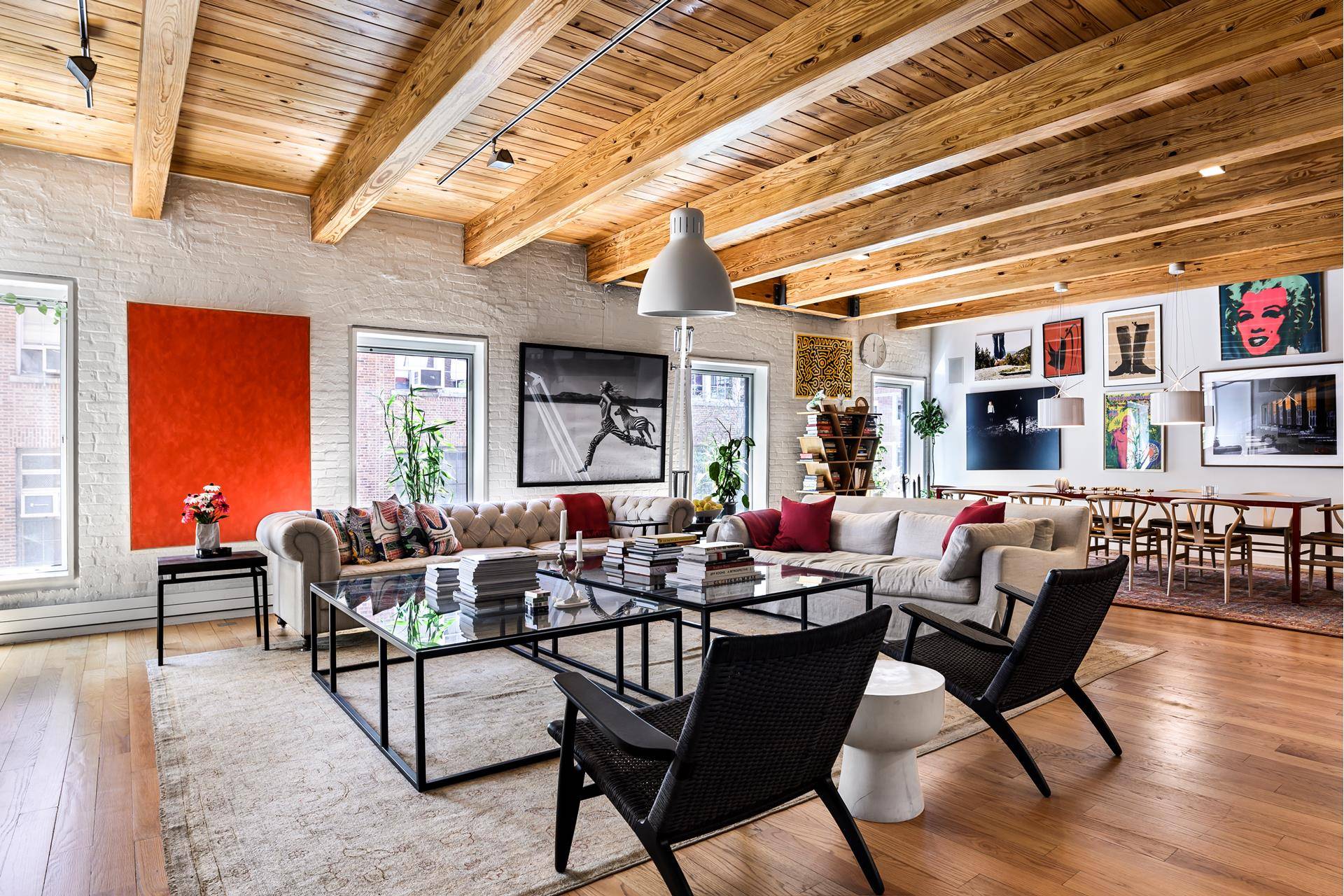 Stunning condo loft on one of downtown Manhattan's most charming and hidden streets, Apartment 3AB is nearly 2, 600 square feet and offers 4 bedrooms and 4 bathrooms.