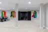 Basement featuring light colored carpet and recessed lighting