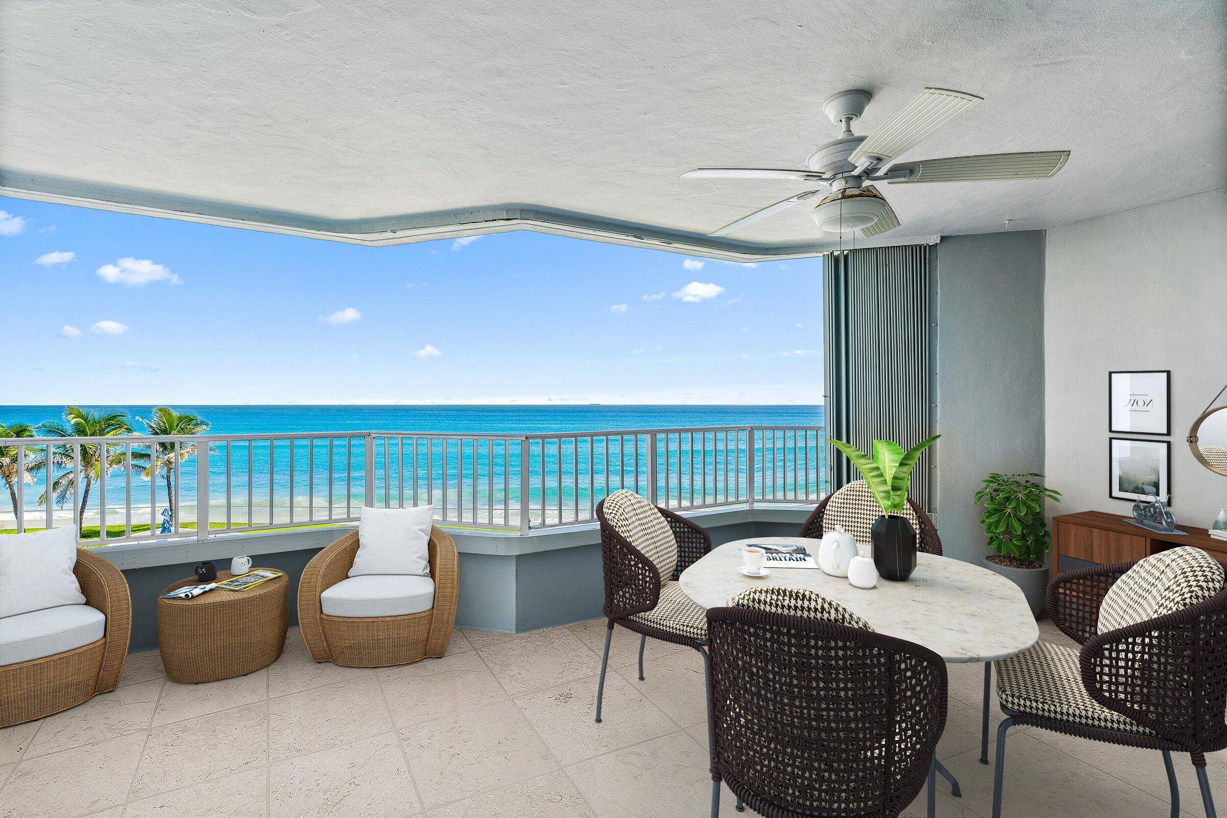 Direct oceanfront 3 bedroom, 3 bath residence with unobstructed ocean and Intracoastal views.