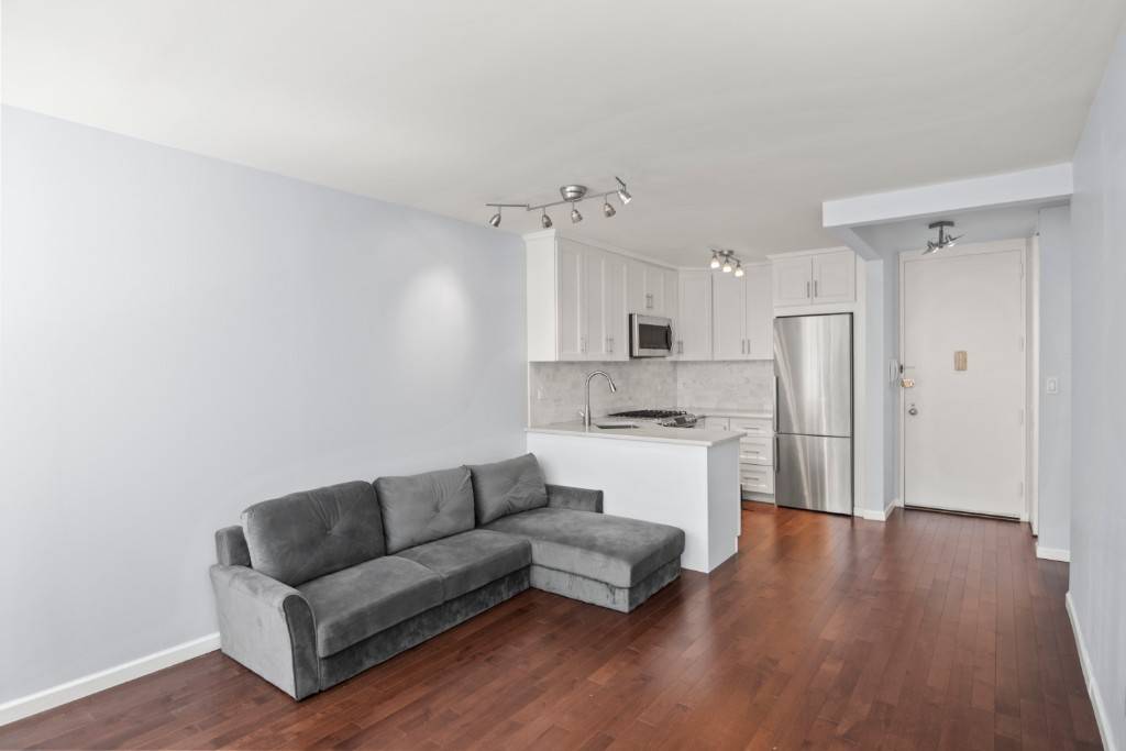 Fully renovated light flooded large one bedroom on the top floor 9th.