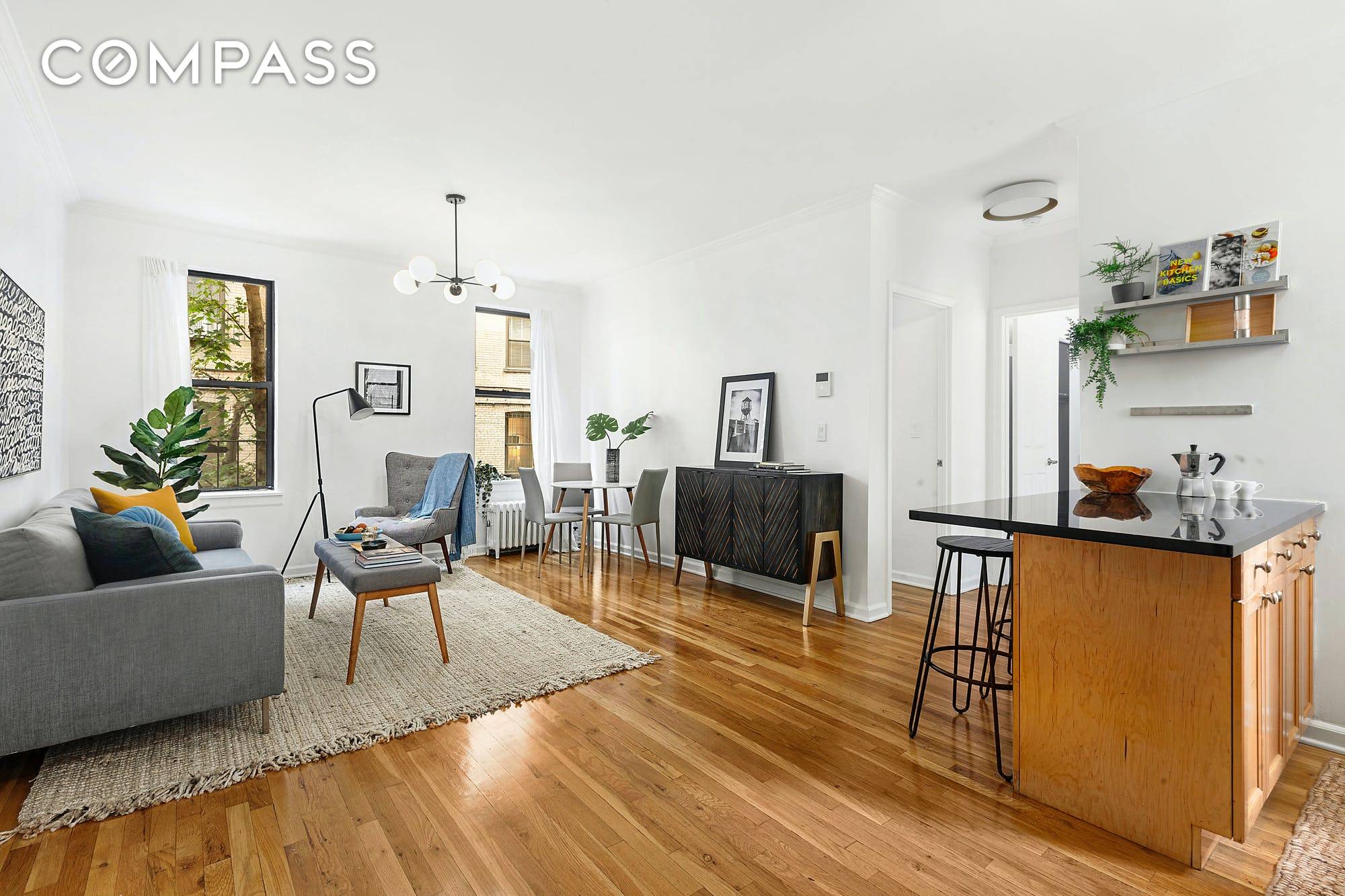 A sweet and cozy two bedroom pre war condo with windows in every room on a picture perfect, tree lined block in Prospect Heights.