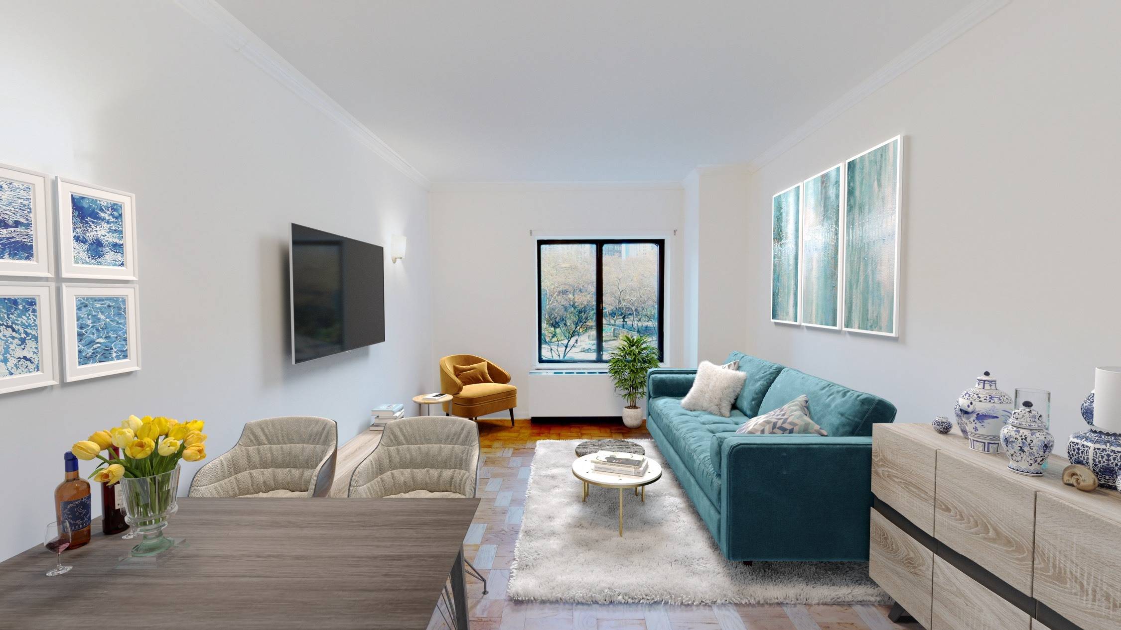 NEW TO MARKET Amazing opportunity to own a beautiful and sunny split 2 bed 2 bath apartment in luxurious NYC midtown condominium building that is full of amenities !