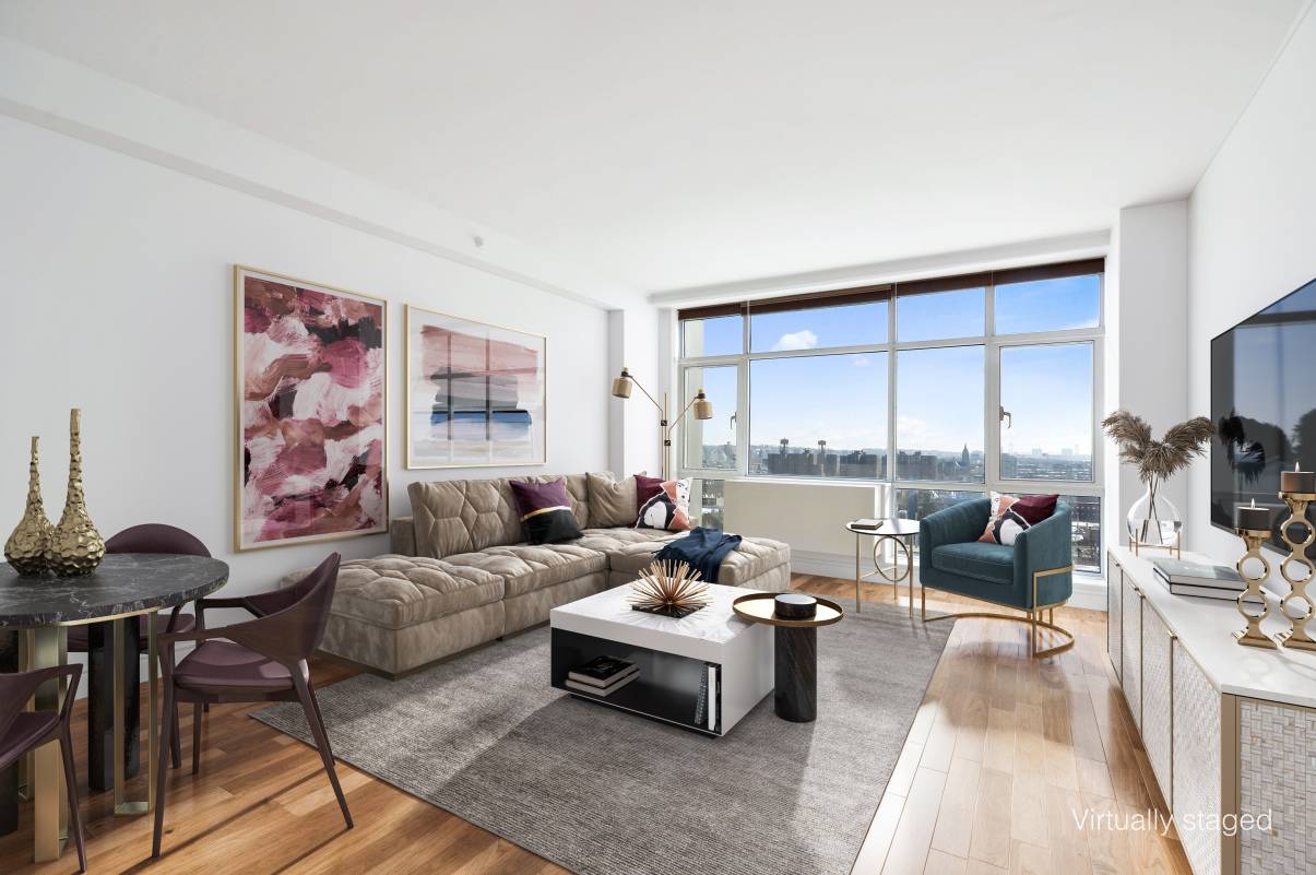 This 189 Schermerhorn Street Condominium high floor 1 bed 1 bath features an open layout, oversized bright windows, solid wood flooring, chiefs open kitchen with stainless steel appliances, white lacquer ...