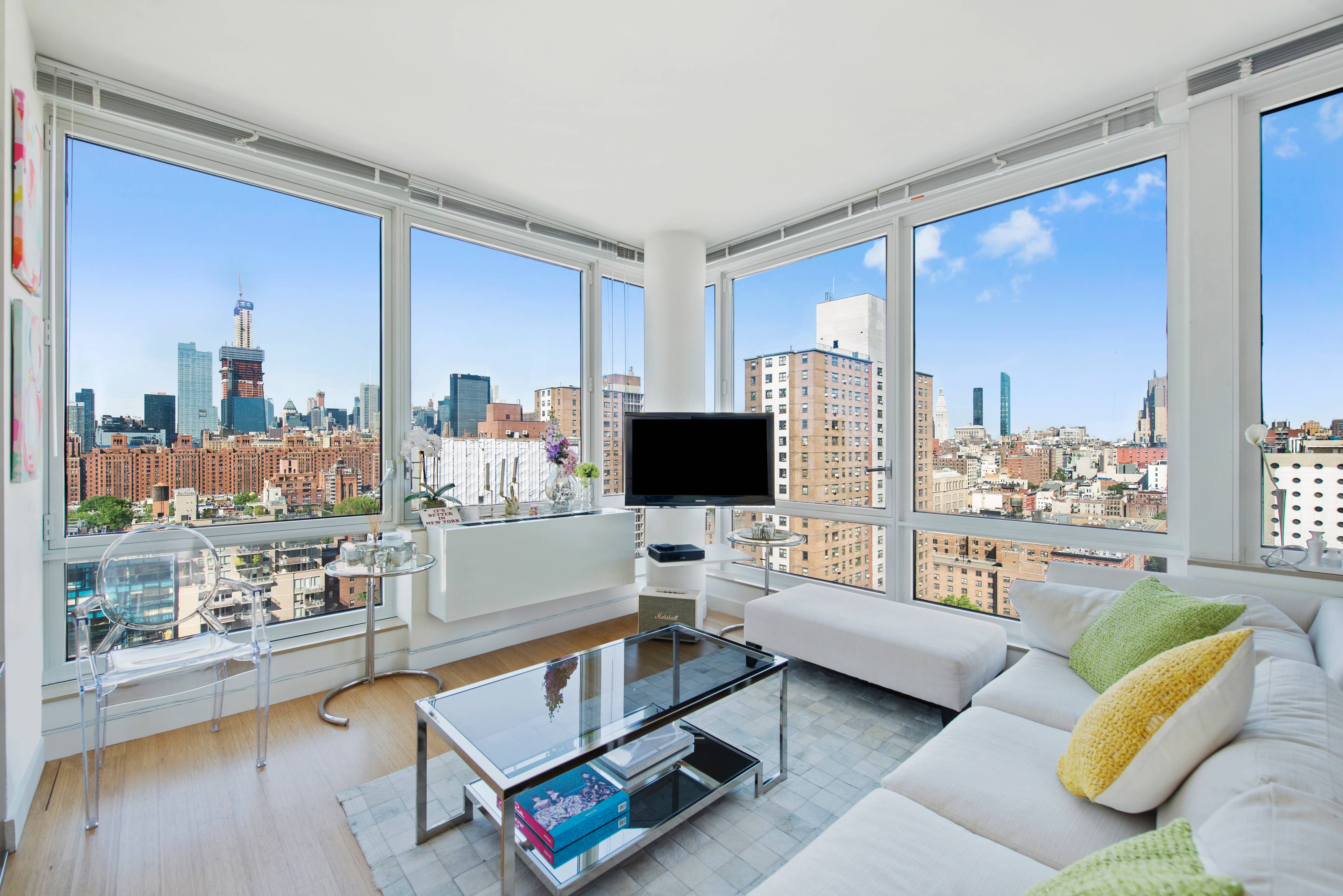 This rarely available, high floor, corner unit is situated in West Chelsea's most prestigious building, The Caledonia.