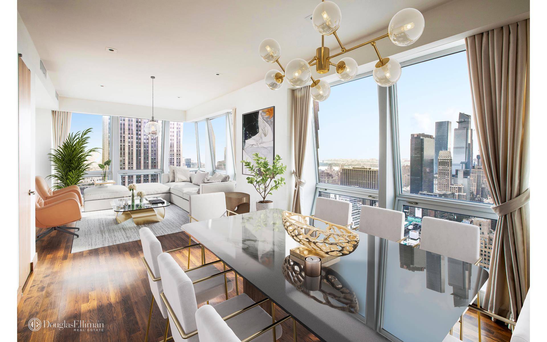 Views of your dream ! Sun Flooded Corner unit, Big views and Superb LightLocated in New York's most prestigious condominium atop the deluxe 5 star Langham Place Hotel, unit 54G ...