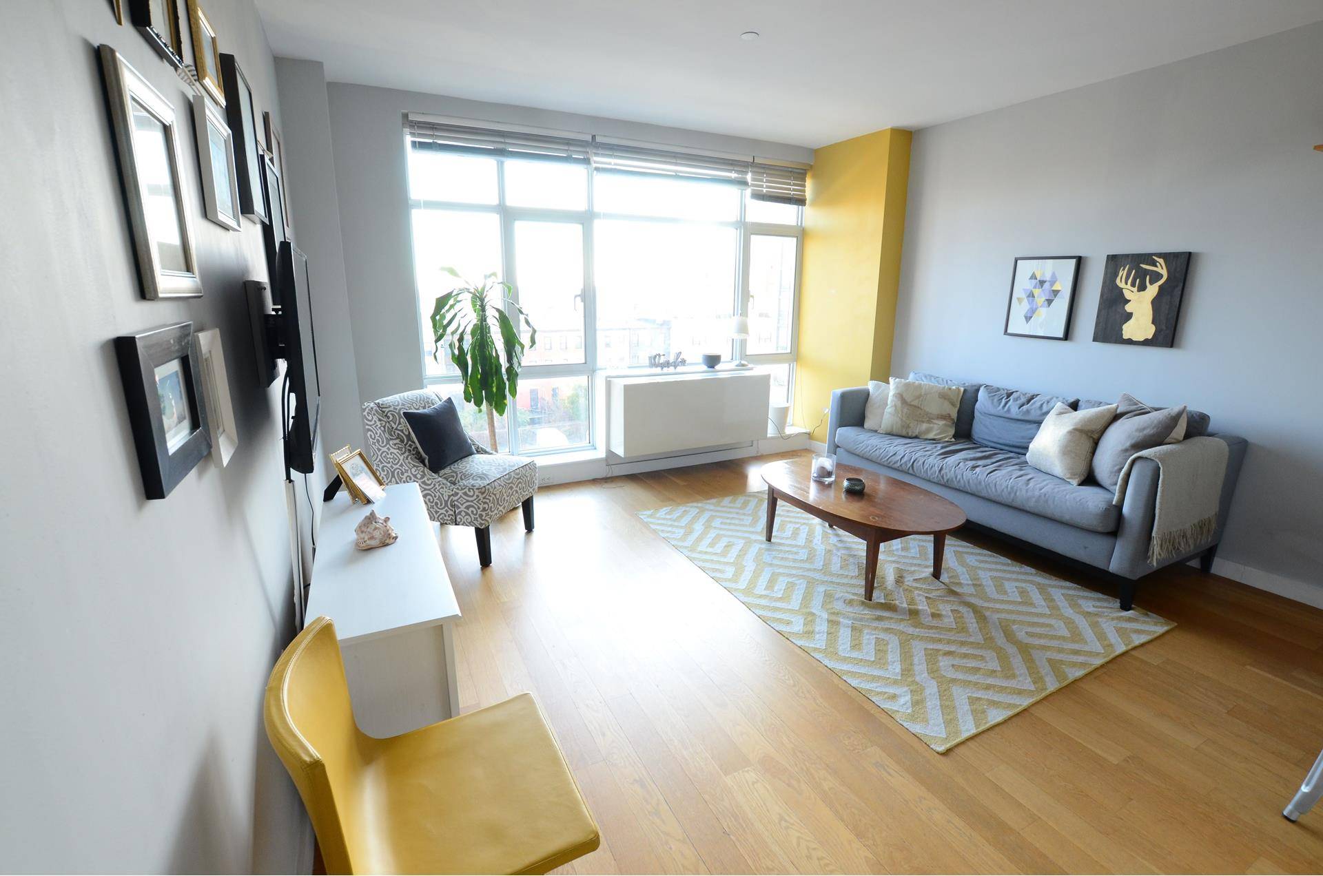 This well laid out, perfectly symmetrical fully furnished with West Elm furniture one bedroom residence at be schermerhorn's sought after South Tower is bathed in natural light through its full ...