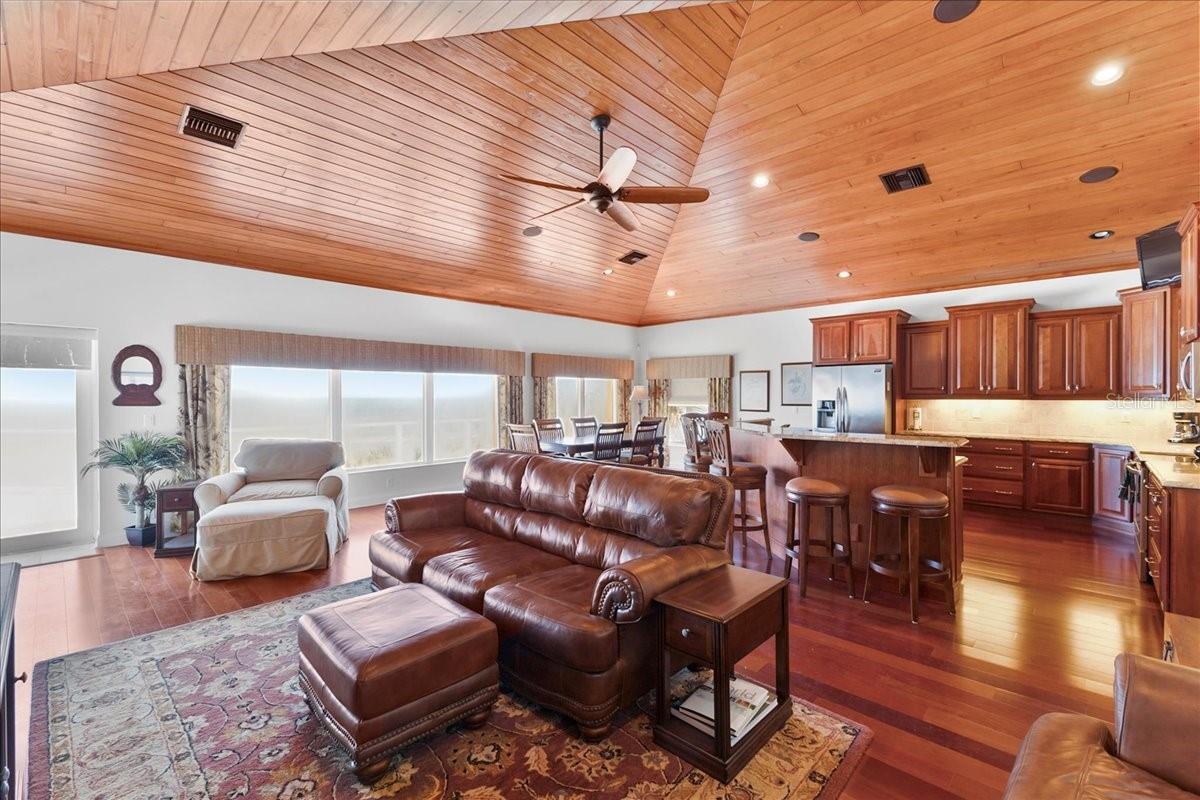 Second floor living room/dining area and kitchen