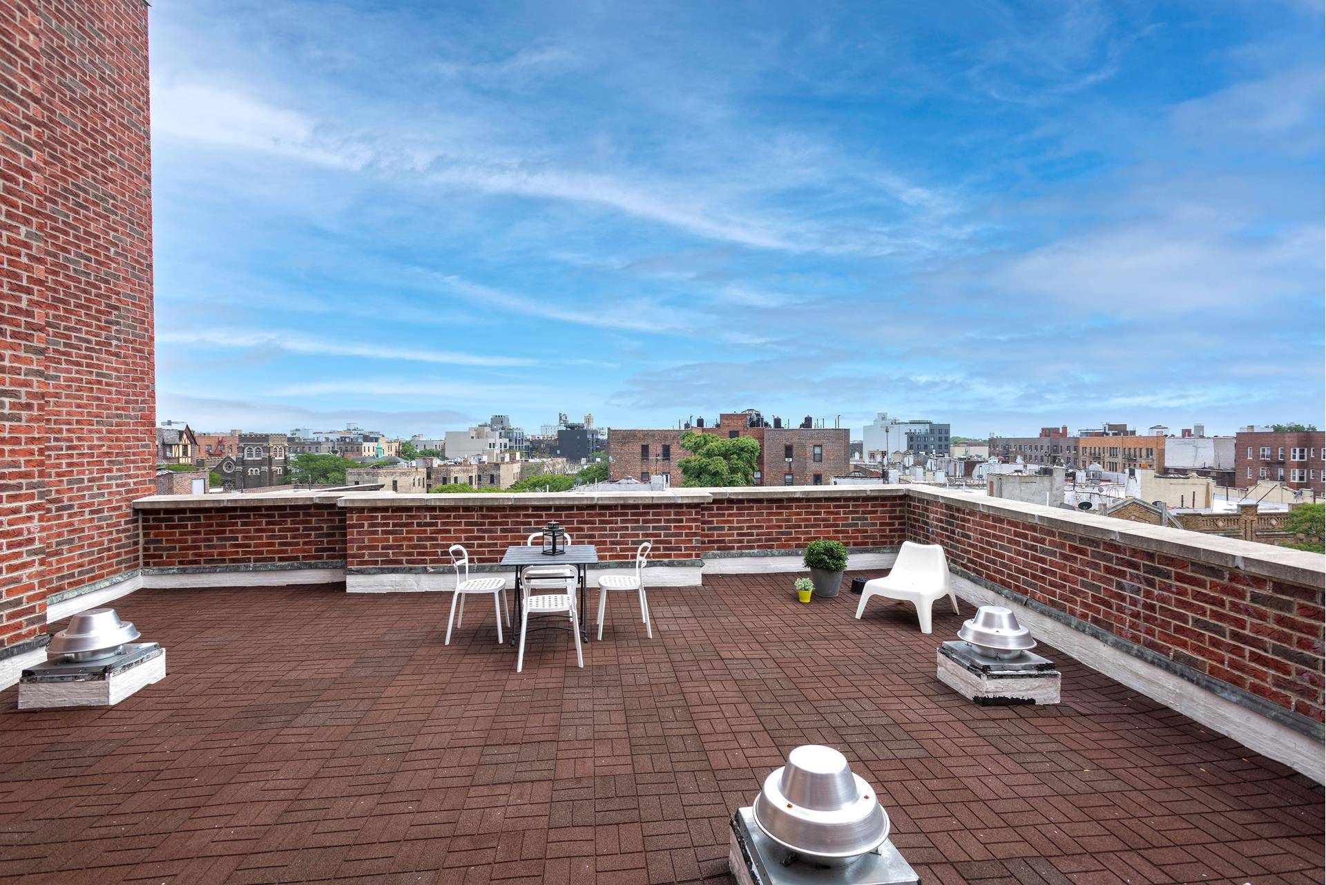 PENTHOUSE B is a spectacular very private penthouse residence resting at the top floor of the boutique Caton Court Condominiums in the heart of Prospect Park South.