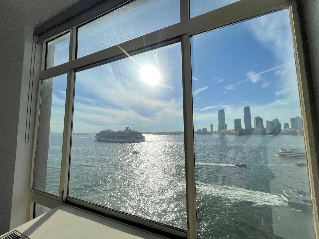 This is a beautiful and sunny west facing Waterfront apartment with spectacular Hudson River and Statue of Liberty Views, brand new wood floor and bath rooms, kitchen opened up, large ...