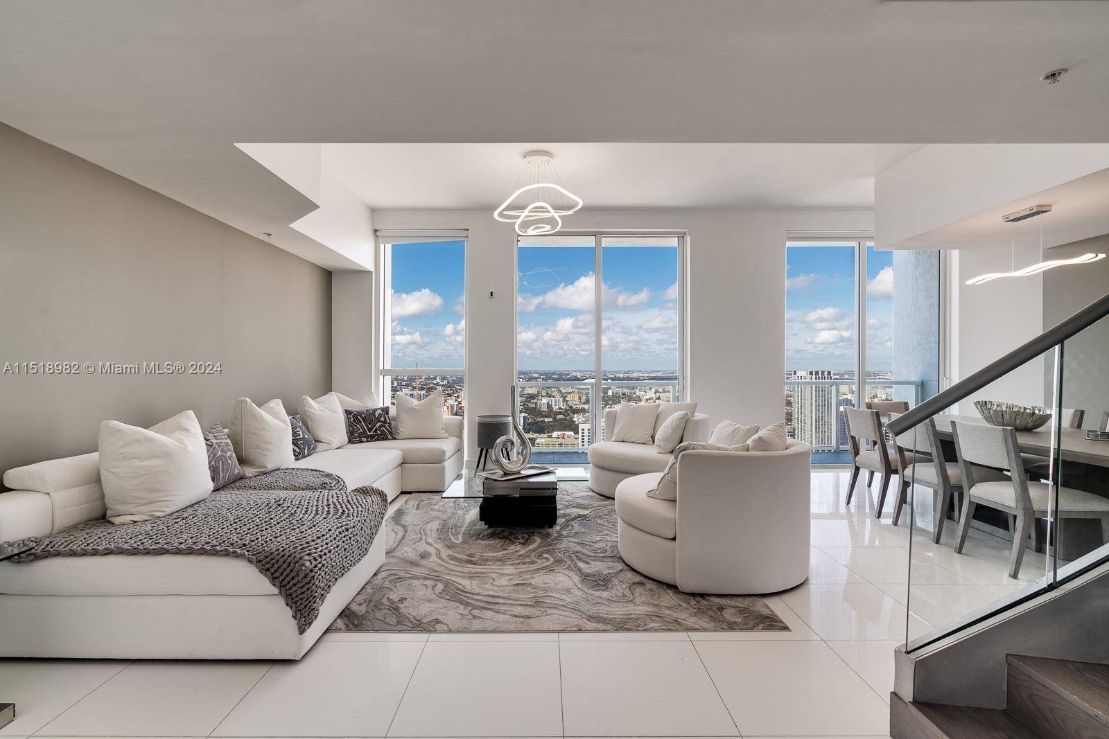 PH4904 boasts over 3000 sqft under AC spread over 3 floors, including a PRIVATE ROOFTOP overlooking the Downtown, Gables Grove skylines.